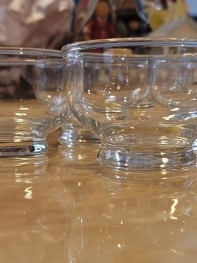 Anchor Hocking Clear Glass Bowls with Purple Ruler Accent